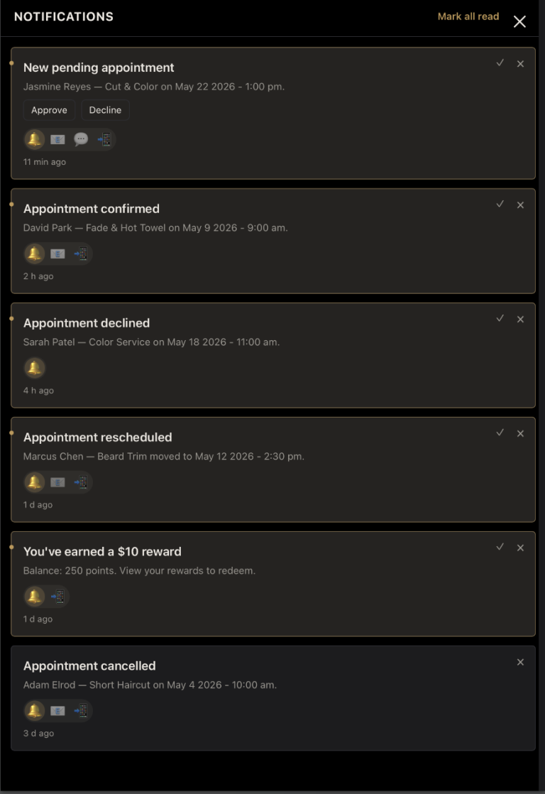 Notifications drawer