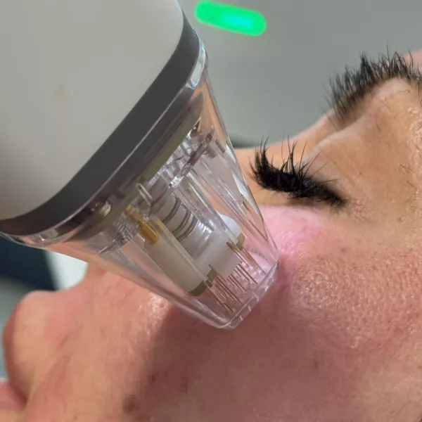 Potenza RF microneedling handpiece in use