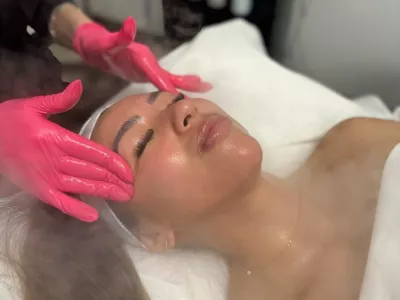 A HydraFacial treatment in progress at Vanity Compound